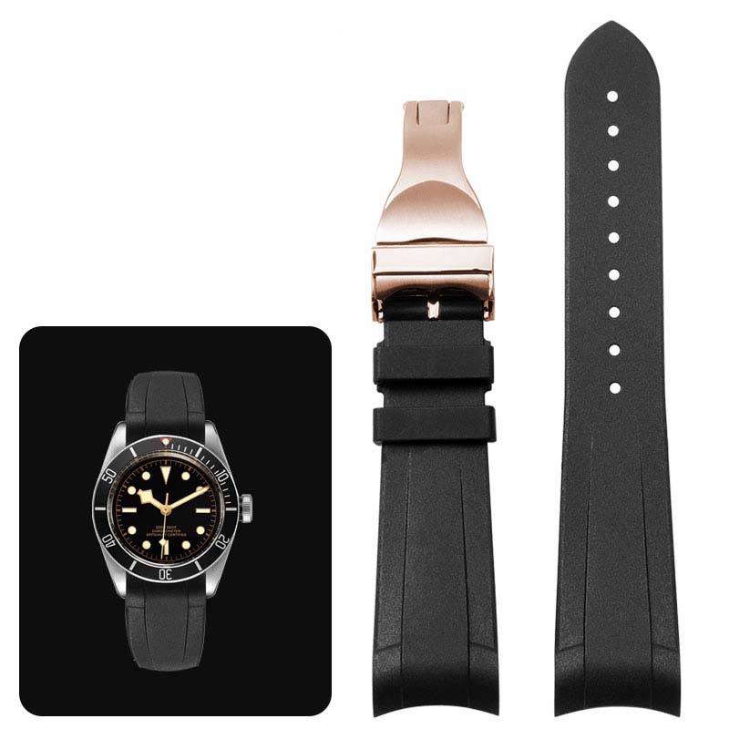 Классический высококачественный резиновый ремешок для часов Tudor Black Bay GMT с застежкой-молнией, черный, синий, красный, 22 мм