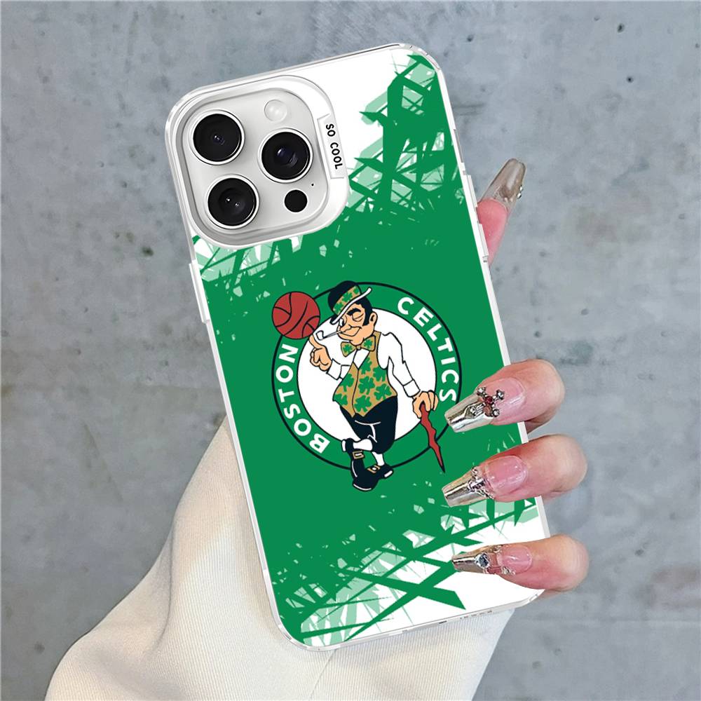 B-Boston C-Celtics Чехол для телефона Цвет Серебристый Корпус Для lPhone 17 16 16e 15 14 13 12 11 Pro Max Plus