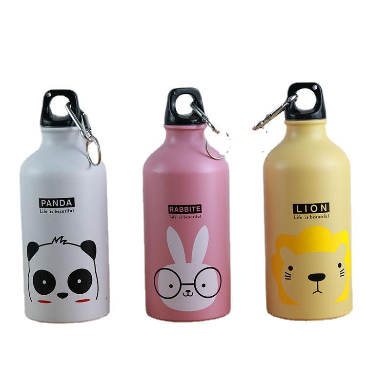 Aluminum Cartoon Water Bottle for Kids - Korean Style Outdoor Cycling Cup, Customizable Gift