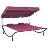 Day and Night - Day and Night Garden Lounger with Awning and Pink Cushions