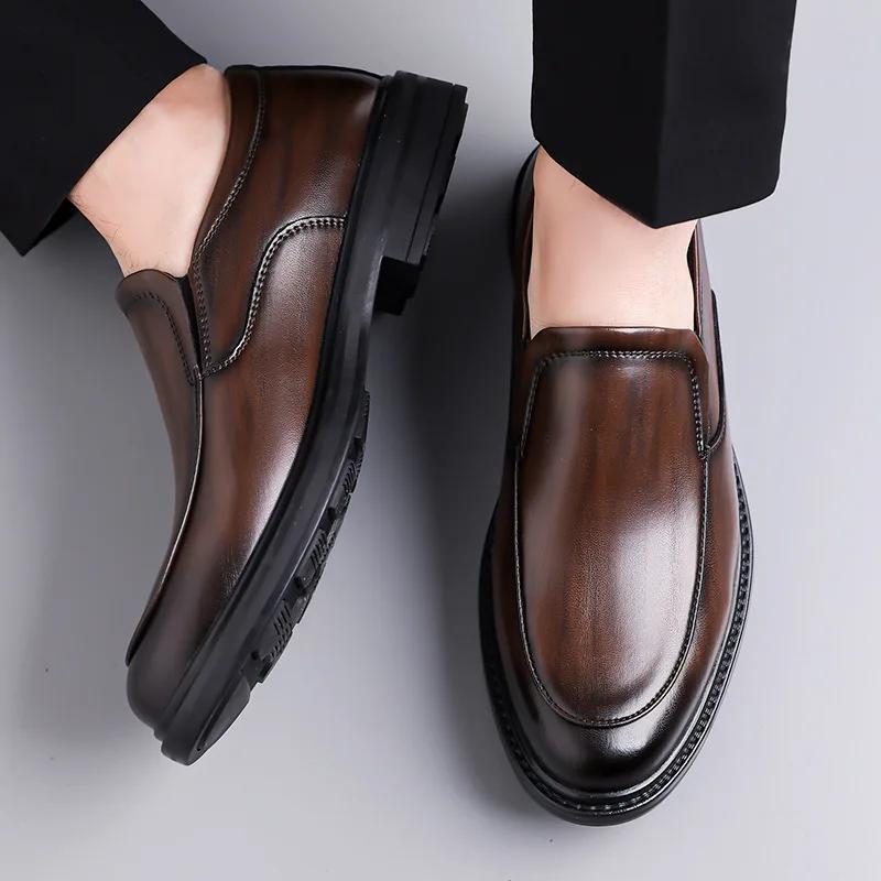 Fashion Men's Solid Color PVC Leather Shoes, Business Shoes, Formal Shoes, Anti Slip, Soft and Not Easily Deformed 2025