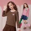 Детская футболка в полоску с вышивкой-сердечком для девочек ABC KIDS
