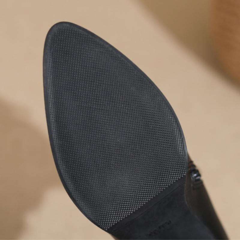 Новые французские короткие женские сапоги весна-осень в британском стиле на толстом каблуке с острым носком и средним каблуком из кожи