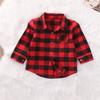 Fashion Baby Kids Boys Girls T-Shirt Long Sleeve Plaid Cotton T Shirt Checks Tops Clothes Outfit