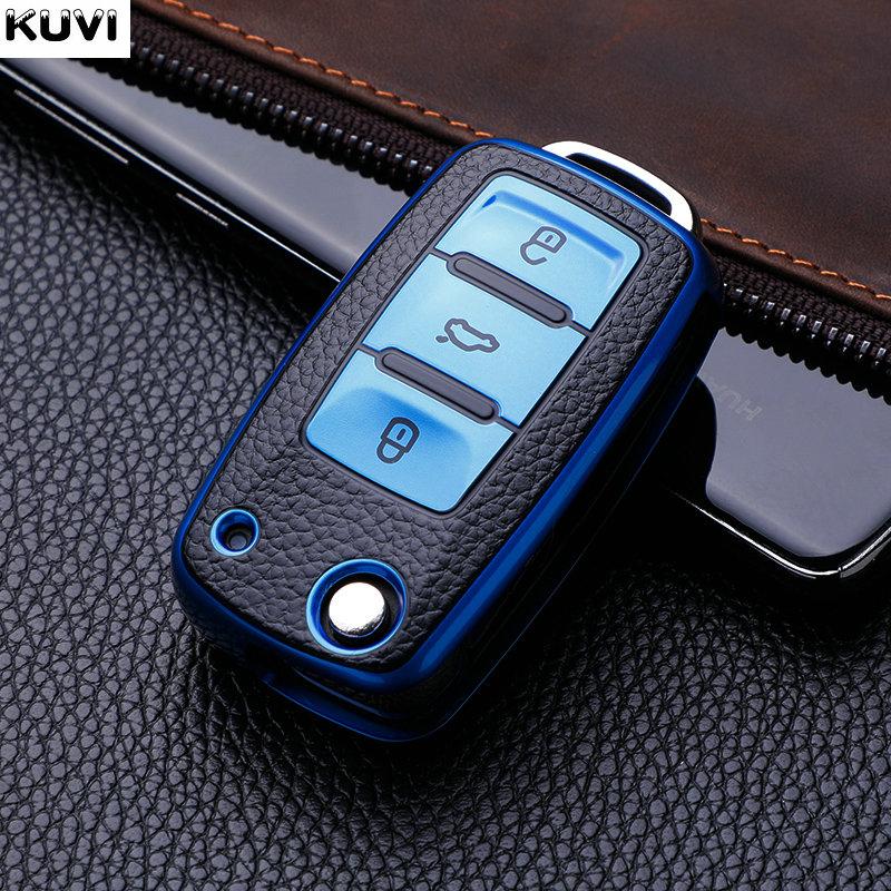 Кожаный TPU Чехол-брелок для ключей для VW Volkswagen Polo Tiguan Passat B5 B6 B7 Golf 4 5 6 MK6 Jetta Lavida Skoda Octavia Seat