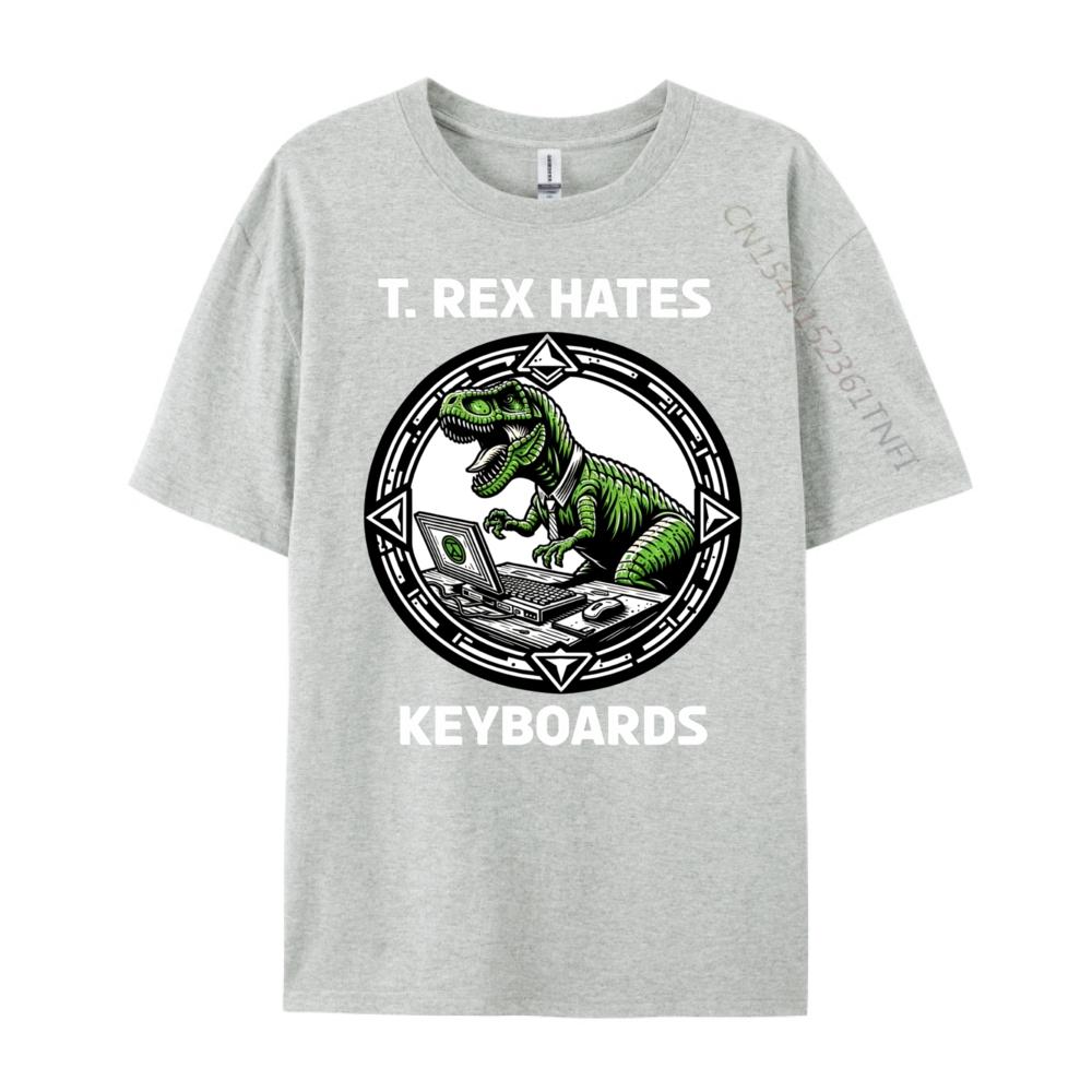 T Rex Hates Keyboards Computers Laptops Mens Designer Clothes Comfortable Luxury Designer Tops  Tees Gothic Style