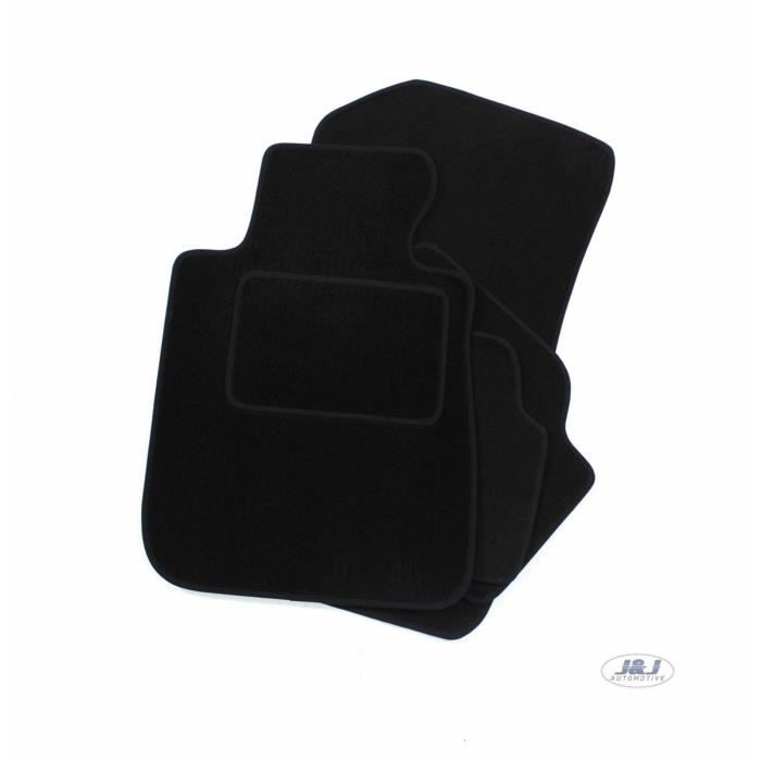 Tapis De Sol Noir Velours - J&J AUTOMOTIVE - BMW 1 Série E87/E81 - Sur Mesure - Antidérapant - Imperméable