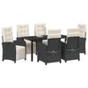 VidaXL Ensemble de salle à manger pour jardin 7 pcs Noir polyrotin, Ensemble de salle à manger moderne pour jardin 3380306