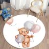 Living Room Round Carpet Floor Mat Kids Anti-Slip Mat Cartoon Bear Print Kids Carpet Kawaii Area Rug