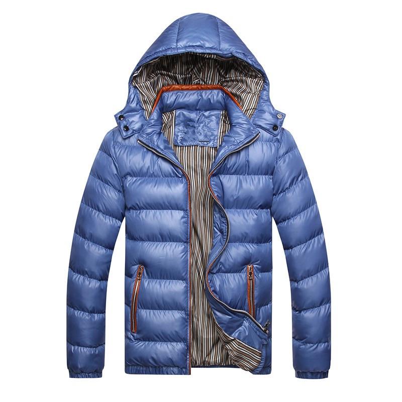 Winter Men Padded Jacket Fashion Cotton Thermal Thick Parkas Male Casual Outwear Windbreaker Hoodies Coats Clothing