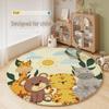Round Cartoon Anti-Slip Carpet – Soft Imitation Cashmere Mat for Children's Room & Study