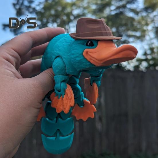 3D Printed Articulated Platypus Figurine Multi-jointed Movable Duckbill Action Figure Animal Fidget Toy Desktop Decoration Kids Adults Gift