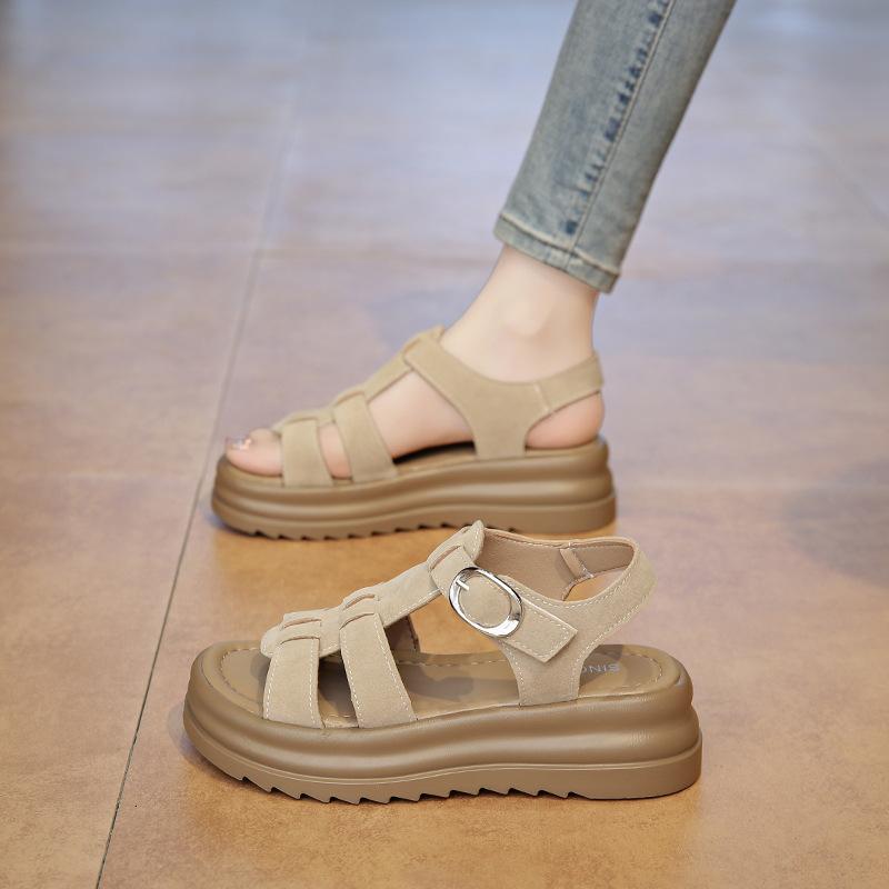 Босоножки женские летние новые женские туфли с нишевой повседневной удобной платформой пляжные римские туфли женские