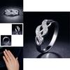 Fashionable Double Spiral Design Ring With Zirconia Inlaid White Gold Plated Women's Jewelry