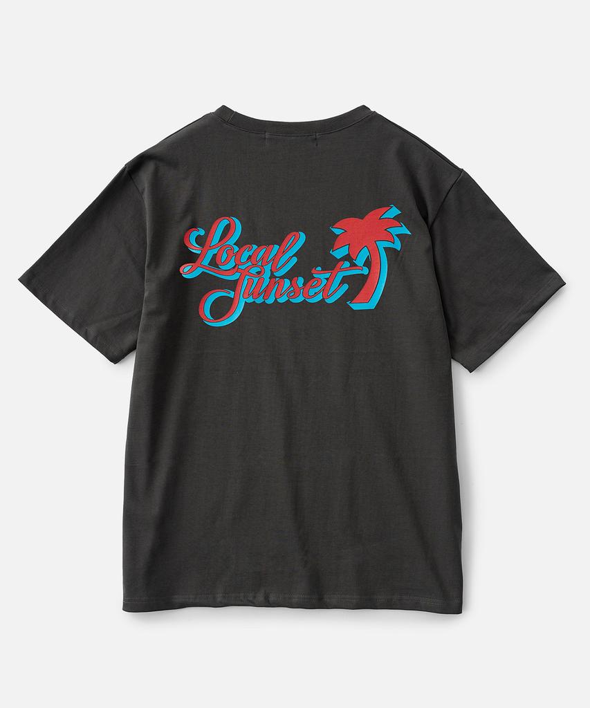 VASTIC Palm Tree Sunset T-Shirt_Charcoal