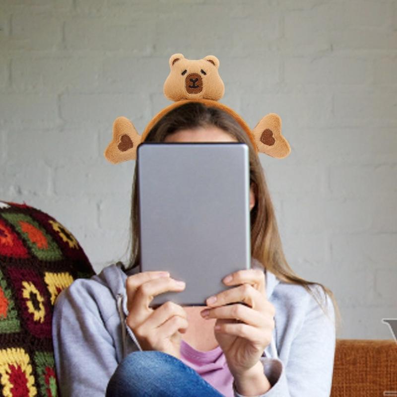 Милая мультяшная повязка на голову с медведем для детей и женщин, модный головной убор, мягкий регулируемый аксессуар для волос в различных цветах