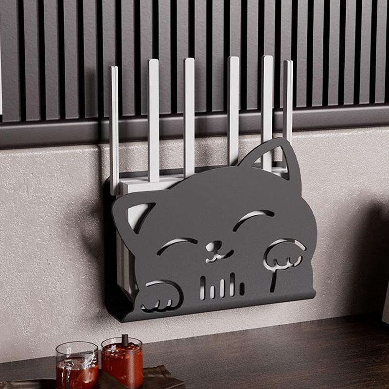 Настенный Беспроводной Wifi Роутер Полка Коробка для Хранения Форма Кошки Пластиковый Органайзер Коробка Держатель для Кабелей и Питания Коробка-Органайзер Домашний Декор