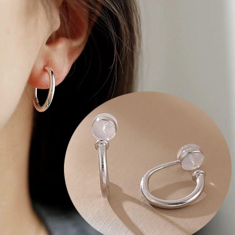 Имитация ретро металлическое кольцо силиконовый зажим для ушей без пирсинга модные роскошные женские