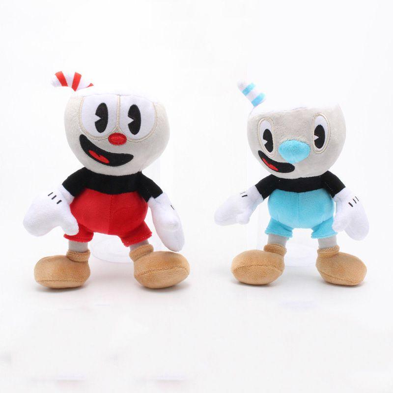 Premium 2 Pieces Set Of 10 Inch Cuphead And Mugman Plush Toys With Cozy Mecup And Brocup Designs