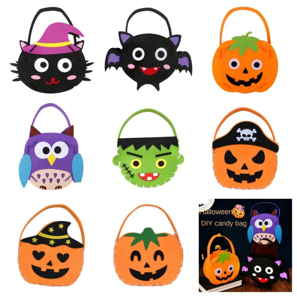 Trick Or Treat Halloween Candy Bag Halloween Decoration Gift Basket Party Halloween Bag For Kids