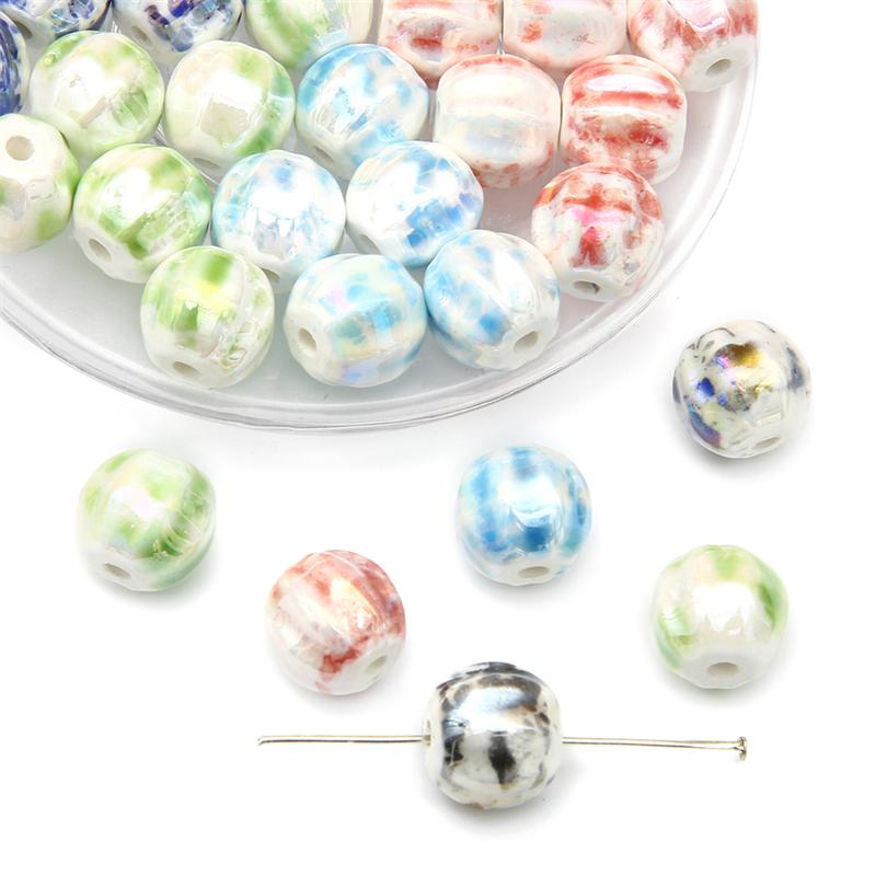 5 шт./пакет керамические фарфоровые бусины ручной работы в форме арбуза, очаровательные бусины, свободные бусины-разделители для браслета, ожерелья, изготовление ювелирных изделий своими руками