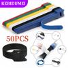 10/50Pcs Reusable Cord Organizer Keeper Holder, Fastening Cable Ties Straps for Earbud Headphones Phones Wire Wrap Managemen