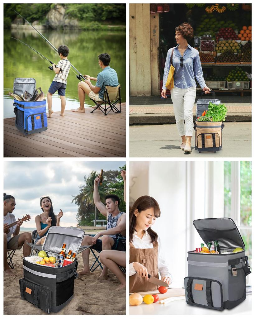 COPPOR Cooler Box 35L Большая вместимость Складная изолированная сумка Холодоизоляция Корзина для покупок Компактное хранение Водонепроницаемый Защита от протечек Мягкий охлаждающий ящик