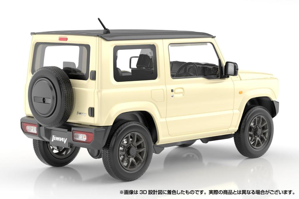 Aoshima Bunka Kyozaisha Rakupla Snap Car Series JB64 Jimny 2018 Chiffon Ivory Metallic Plastic Модель 1/24 No.03-CI Цветовая кодировка (Машина)