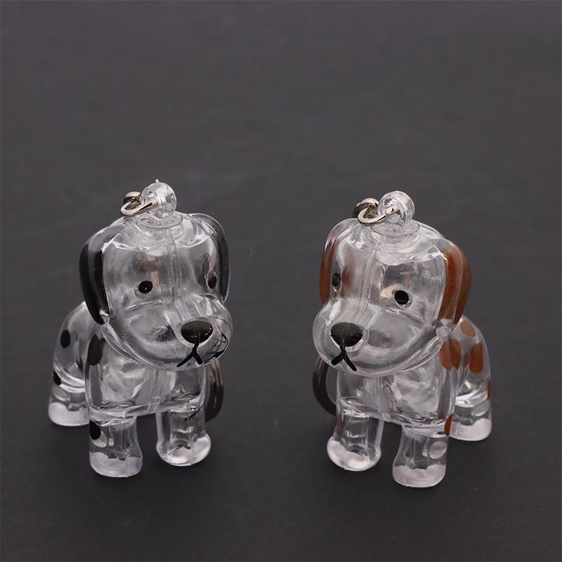 Cute Transparent Dog Hair Storage Cute Pendant Keychain Bag Pendant Couple Car Key Chains Jewelry Souvenir Collection Gift