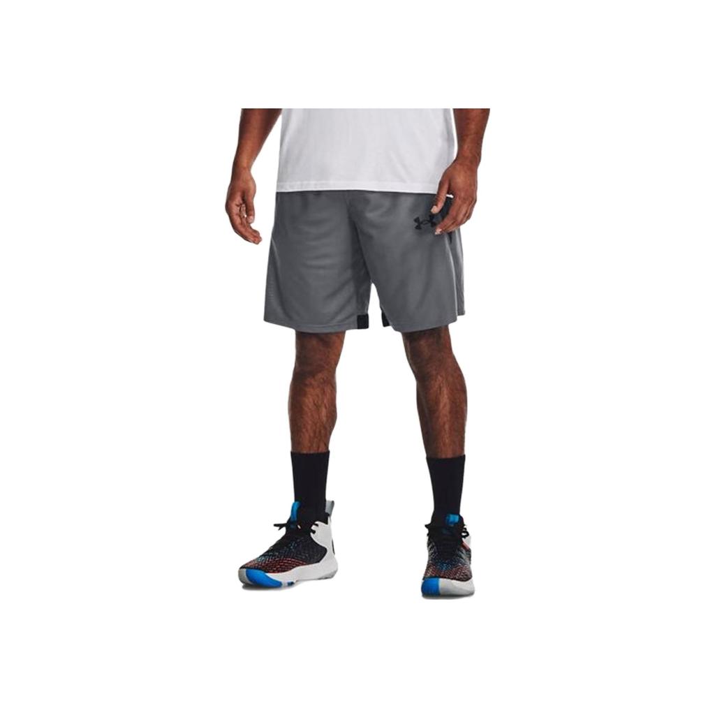 Under Armour Color Block Brand Logo Knitted Basketball Shorts Men Shorts Gray 1370220-012