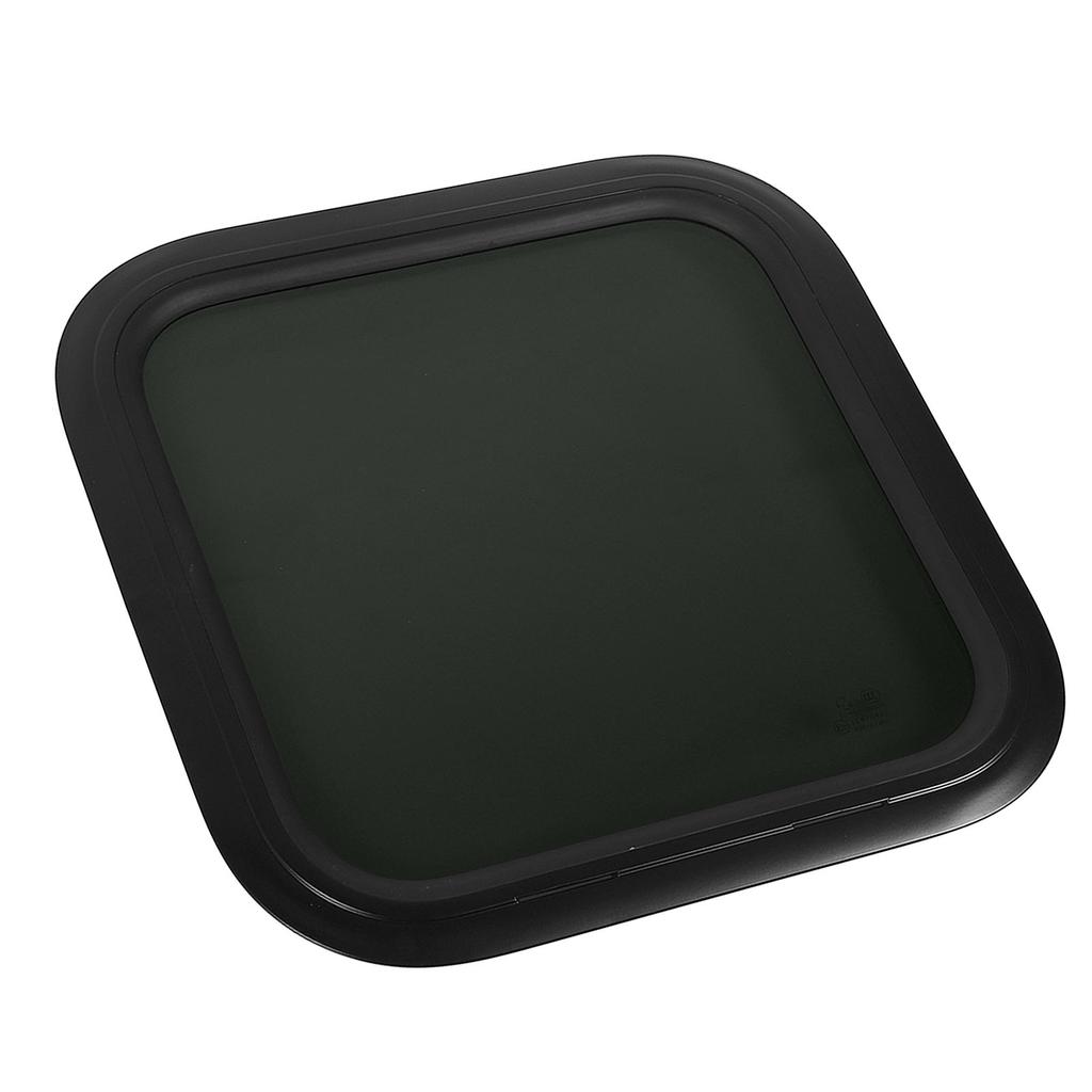450x450mm RV Fixed Window Rounded Transparent Black Glass Entrance Door Window with Frame for Camper Caravan for