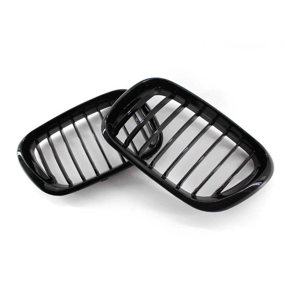 1 Pair Car Glossy Black Front Bumper Kidney Grill Grille Replacement For BMW E53 X5 1999 2000 2001 2002 2003 Replace Auto