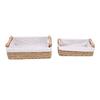 2pcs Paper Rope Storage Basket Multi Purpose Handwoven Decorative Storage Bin with Handles for Countertop Toilet