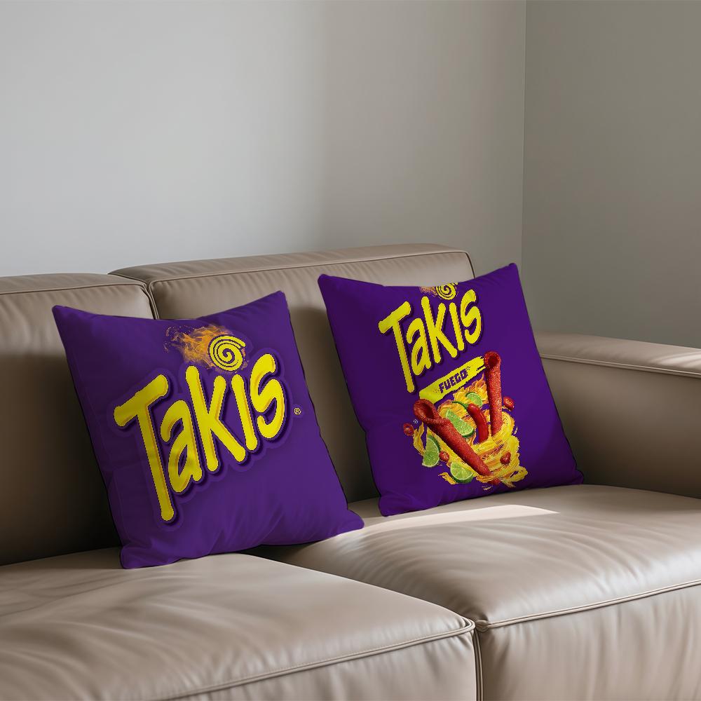 Чехол для подушки с рисунком чили T-Takis Chips Квадратный чехол для диванной подушки Повседневный удобный для кожи чехол для подушки