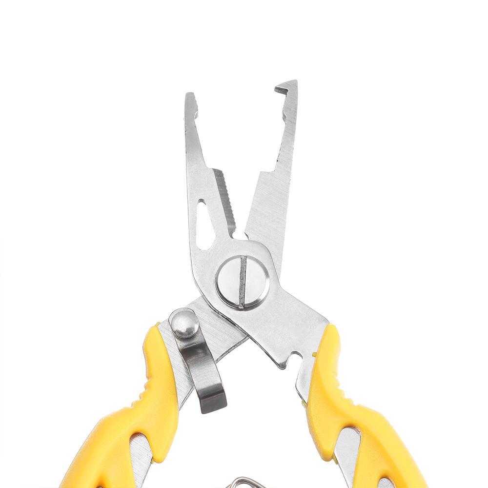 with Lanyard Plastic Handle Stainless Steel Scissor Hook Removers Bait Line Cutter Fishing Pliers