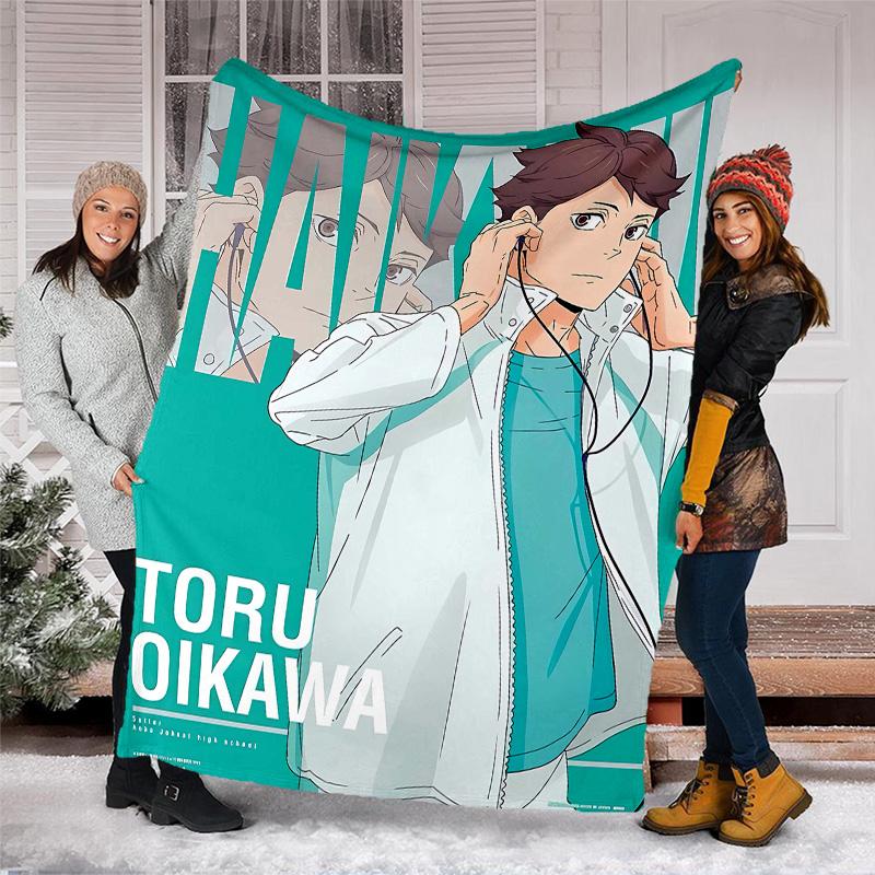 1pc Oikawa Tooru1 Theme Blanket - Digital Print, Polyester, Cozy for All Seasons, Perfect for Outdoor, Camping, and Travel