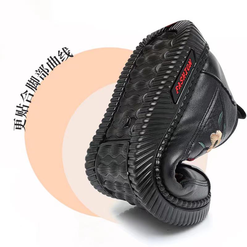 Зимние нескользящие хлопковые ботинки 2023 года для женщин — теплые, из толстого бархата, идеально подходят для людей среднего и пожилого возраста.