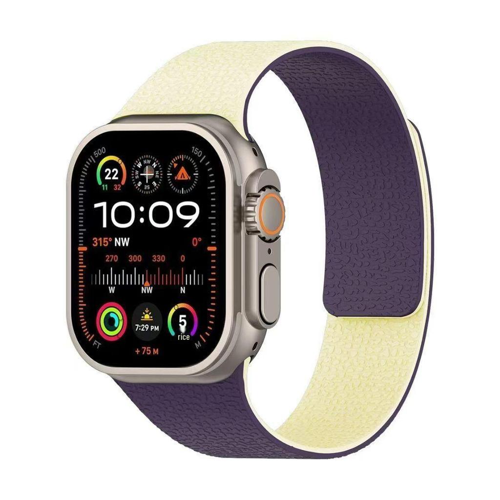 Ремешок для Apple Watch с узором «Личи» и магнитной застежкой - Подходит для Apple Watch Series 1 2 / Ultra 4-1 / SE 3