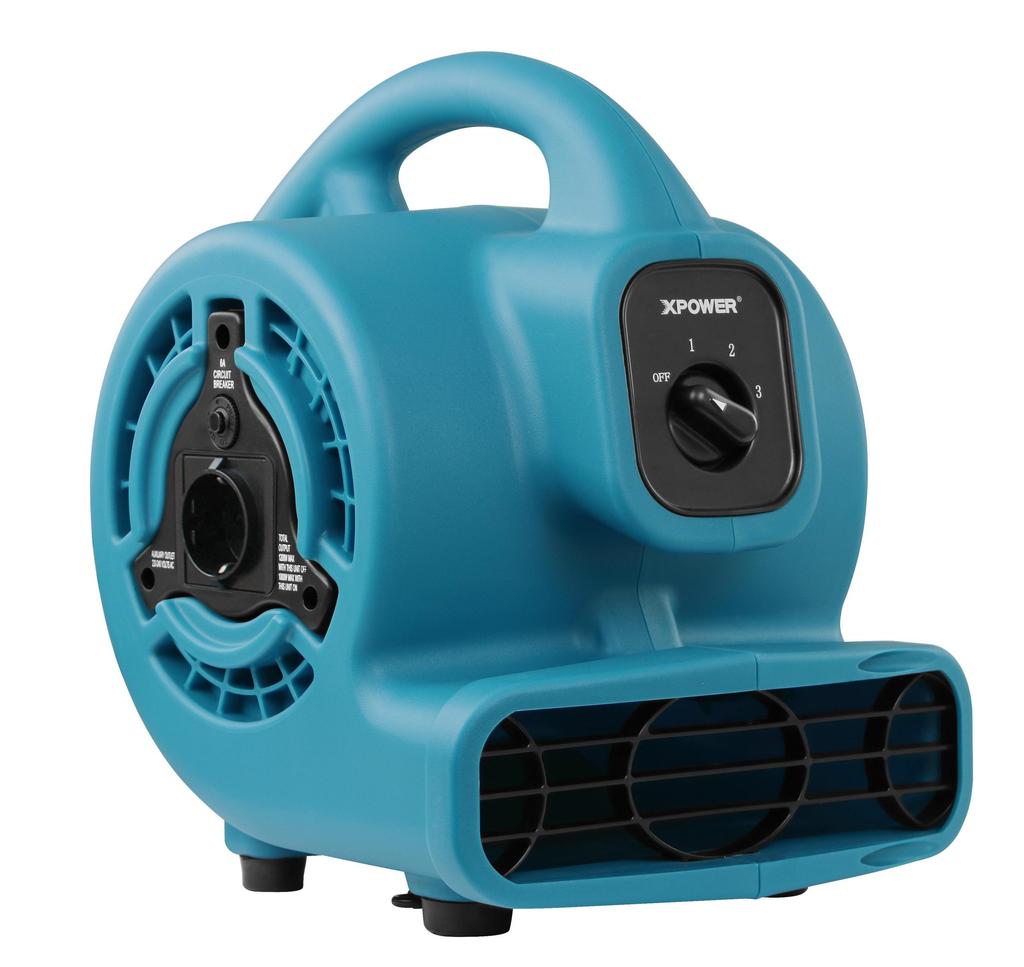Напольный вентилятор XPOWER P-80A Mighty Air Mover с розетками, Сушилка для ковров, Сушилка для пола 3 скорости, 4 угла сушки