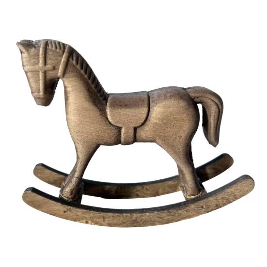 Деревянная фигурка лошадки-качалки, ретро миниатюрная лошадка, деревенское настольное украшение, статуэтка лошадки-качалки для дома, центральный элемент для стола, полка, шкаф
