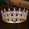 Royal Queen King Tiaras and Crowns for Wedding Party Round Rhinestone Diadem Bridal Cake Crown Hair Jewelry Birthday Gifts