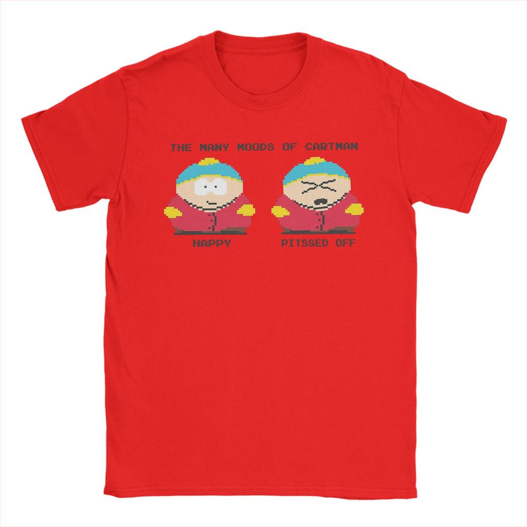 Мужские футболки Southparks Many Moods Of Cartman 100% хлопок одежда забавная футболка с коротким рукавом и круглым вырезом летние футболки