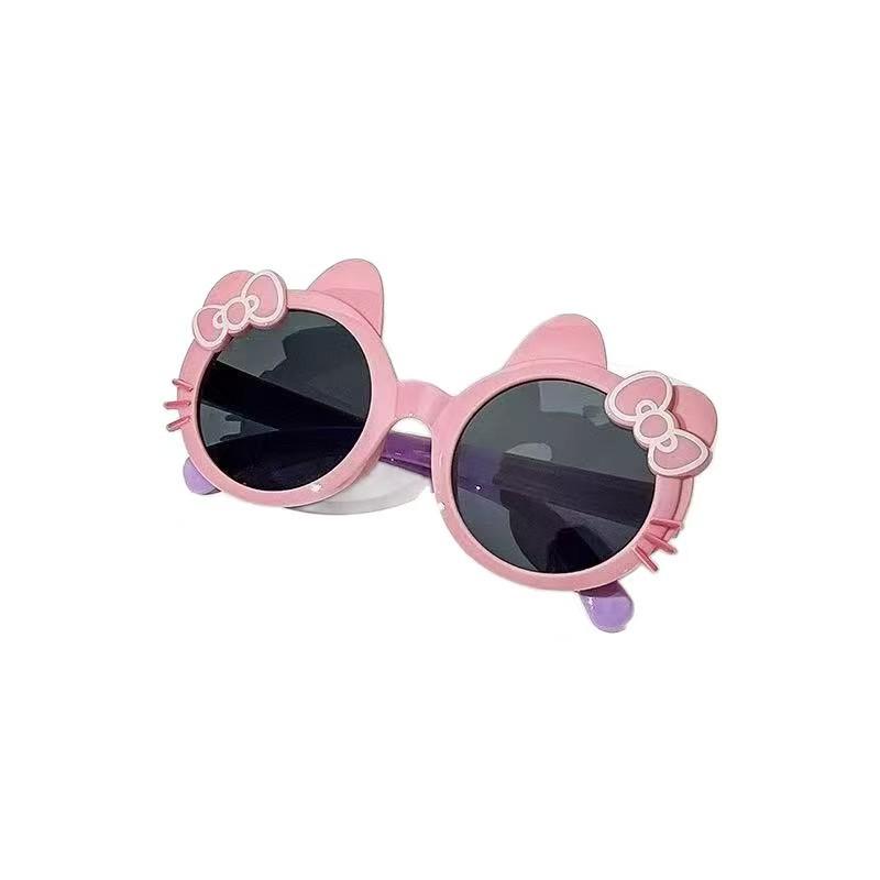 Kids' UV Protection Cat Sunglasses with Cute Bow Design
