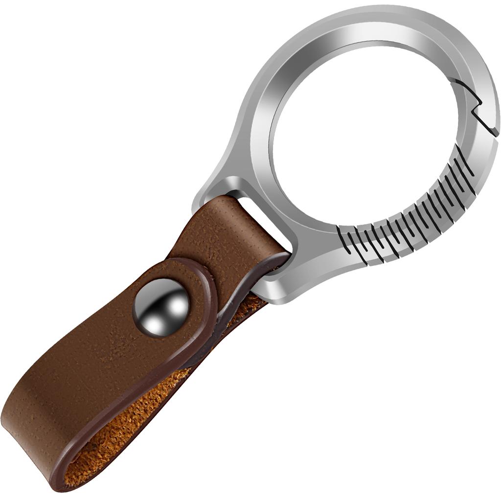 Leather Keychains Cowhide Car Keychain Titanium Metal Key Ring Luxury Men Fashion Keychain Personalized Creative Keychains Clip