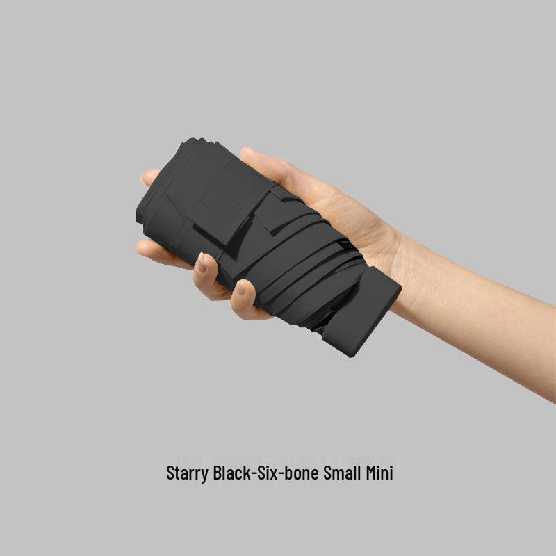 Oil Painting Capsule Umbrella: Five-Fold Mini, Sunny and Rainy Dual-Use, Sunscreen Sunshade with Print Logo