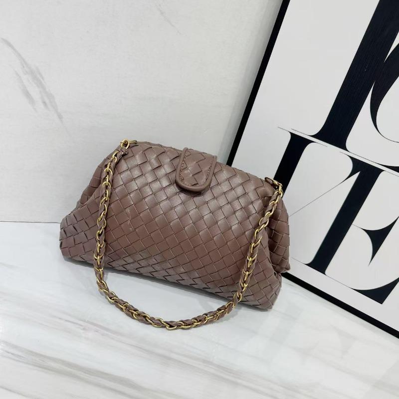 Винтажная классическая сумка-клатч на цепочке, плетеная сумка из коровьей кожи, сумка-облако, подмышечная, на плечо, вечерняя, ручная, сумка-ракушка