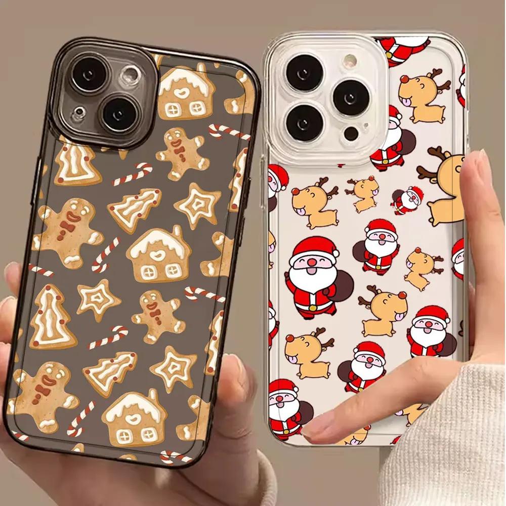 Чехол для телефона «Снеговик на Рождество» для iPhone 15 11 12 14 13 Pro Max Mini Plus XSM XR SE 7 8 Navidad Noel Олень Чехол для мобильного телефона