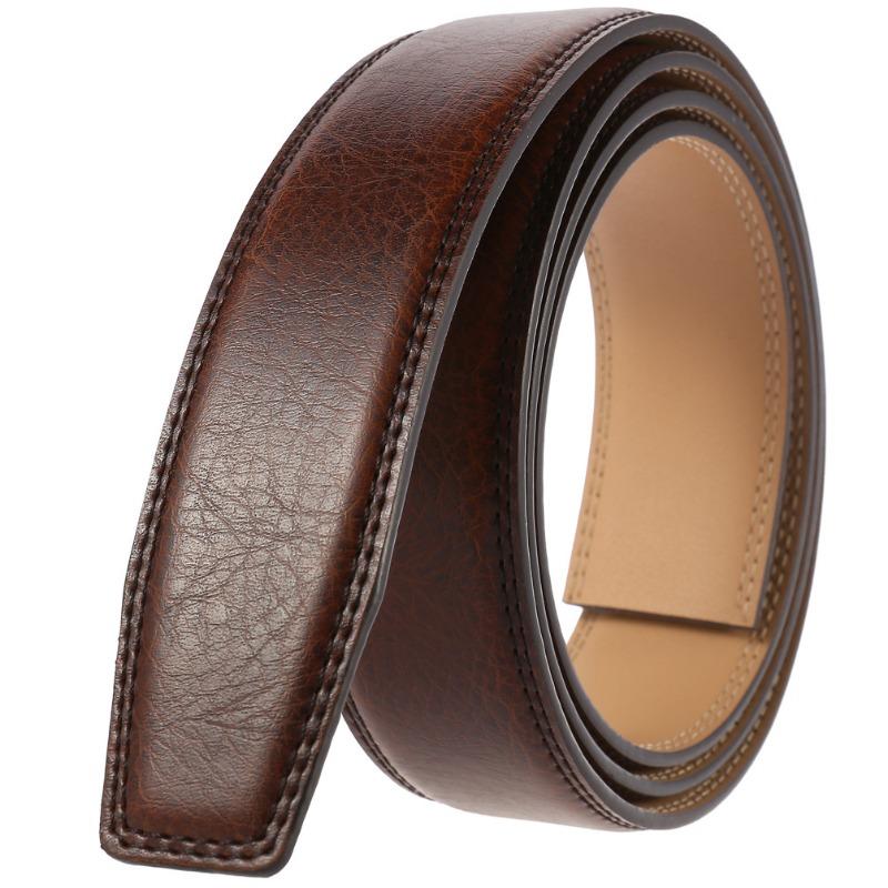 Men's Belt, Strip Automatic Buckle Belt, Body Cowhide Headless Men's Belt, Belt Strip Without Lead LY122