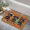 Christmas Dachshund Welcome Doormat Non Slip Floor Mat Xmas Sausage Dog For Entrance Kitchen Bedroom Holiday Home Decor