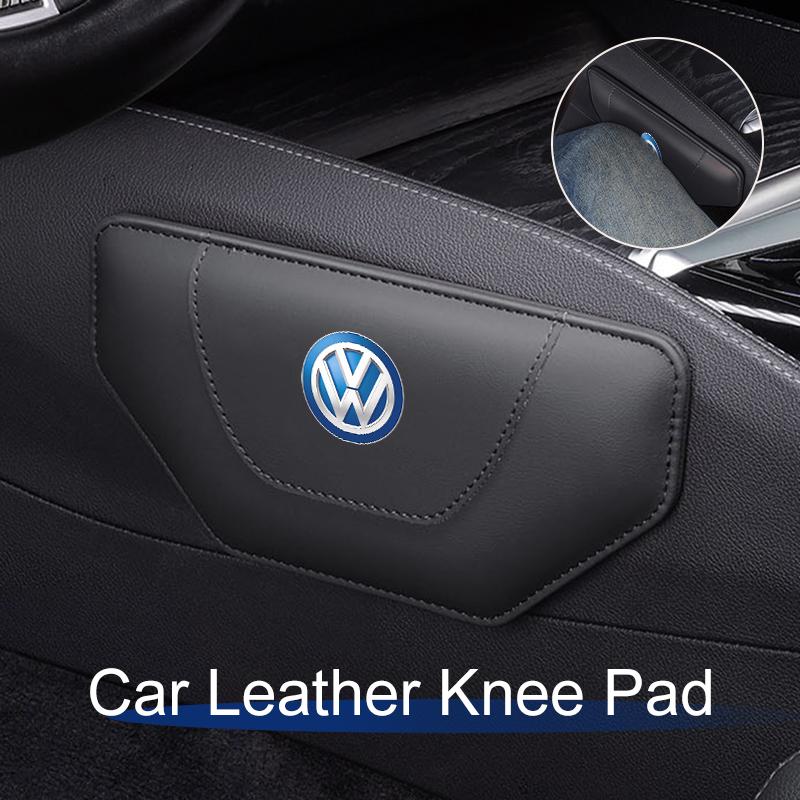 Car Leather Knee Pad Inside Knee Cushion Comfortable For Volkswagen VW Scirocco Jetta Beetle Golf Passat Polo Tiguan Sharan